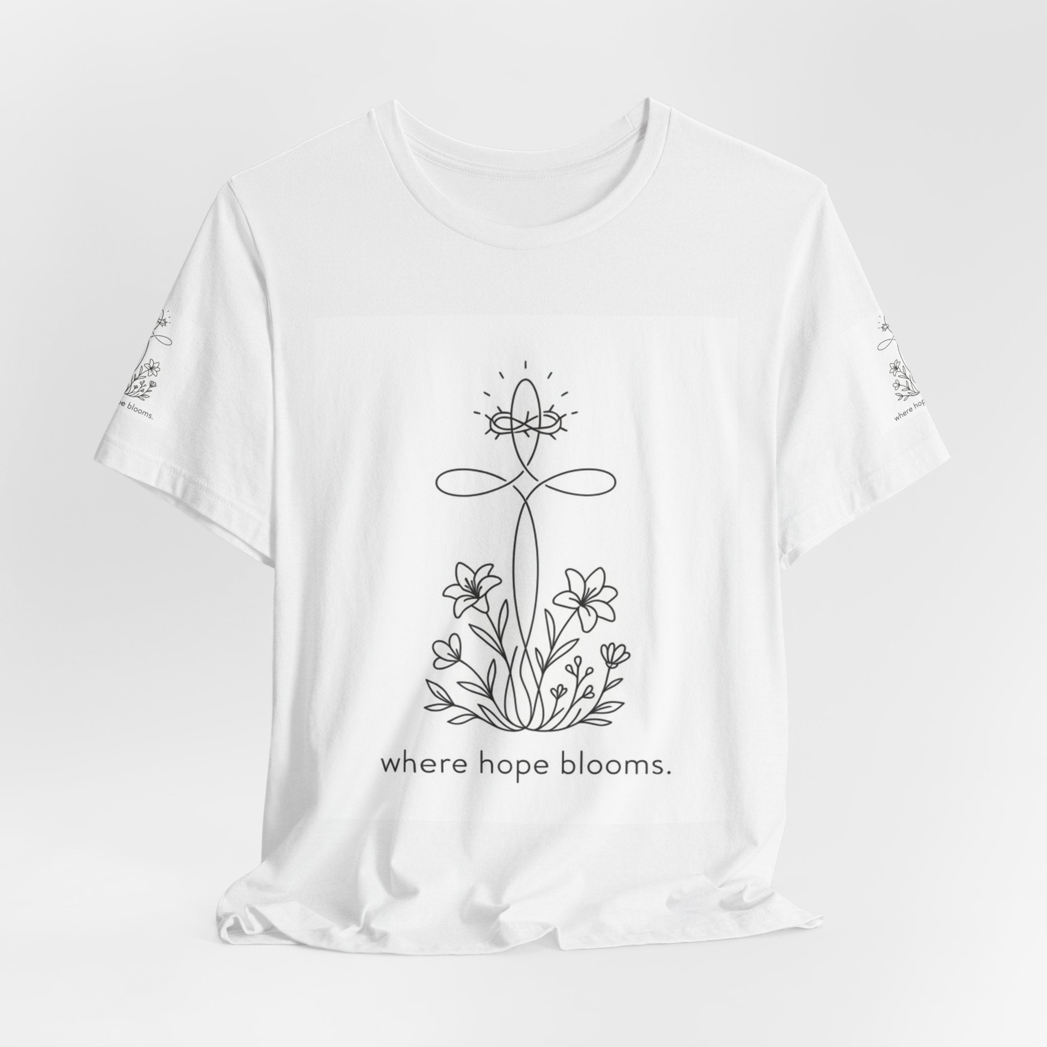 Where Hope Blooms Floral Cross T-Shirt