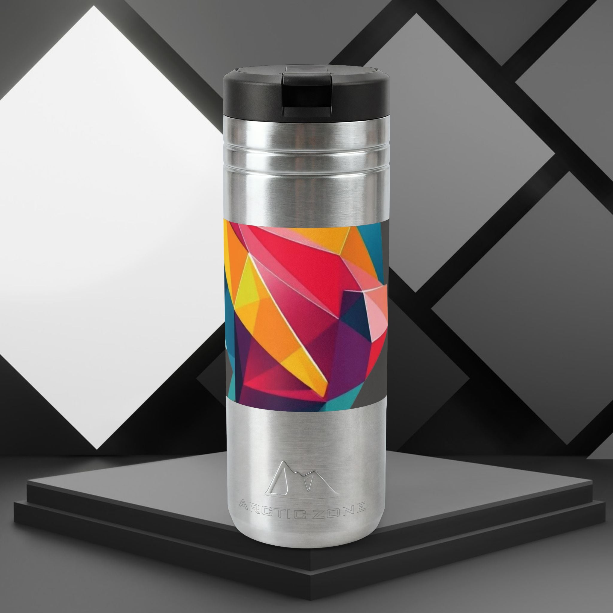Colorful Geometric Prism Stainless Steel Tumbler | 24oz