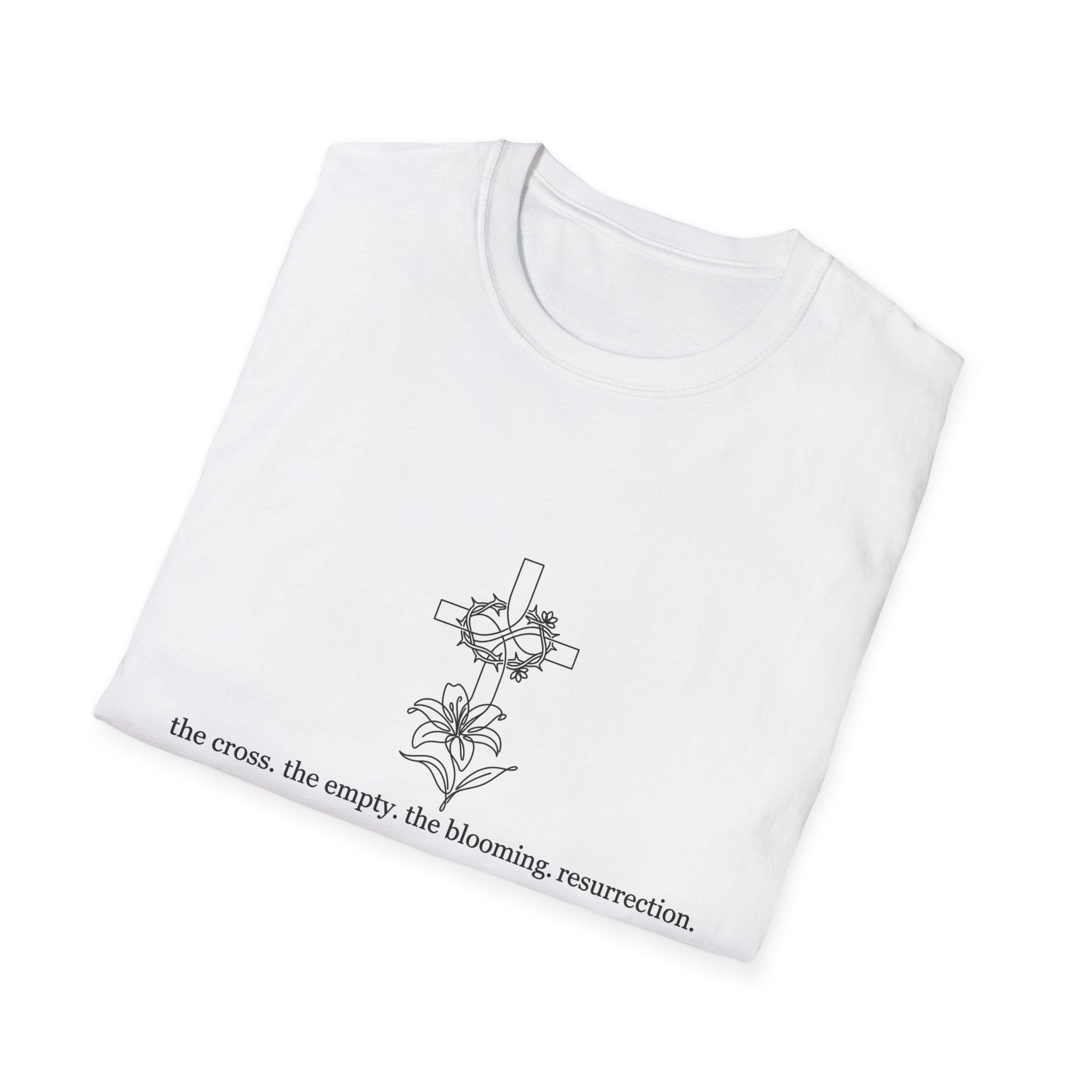Cross with Flowers T-Shirt | The cross, the empty, the blooming, resurrection