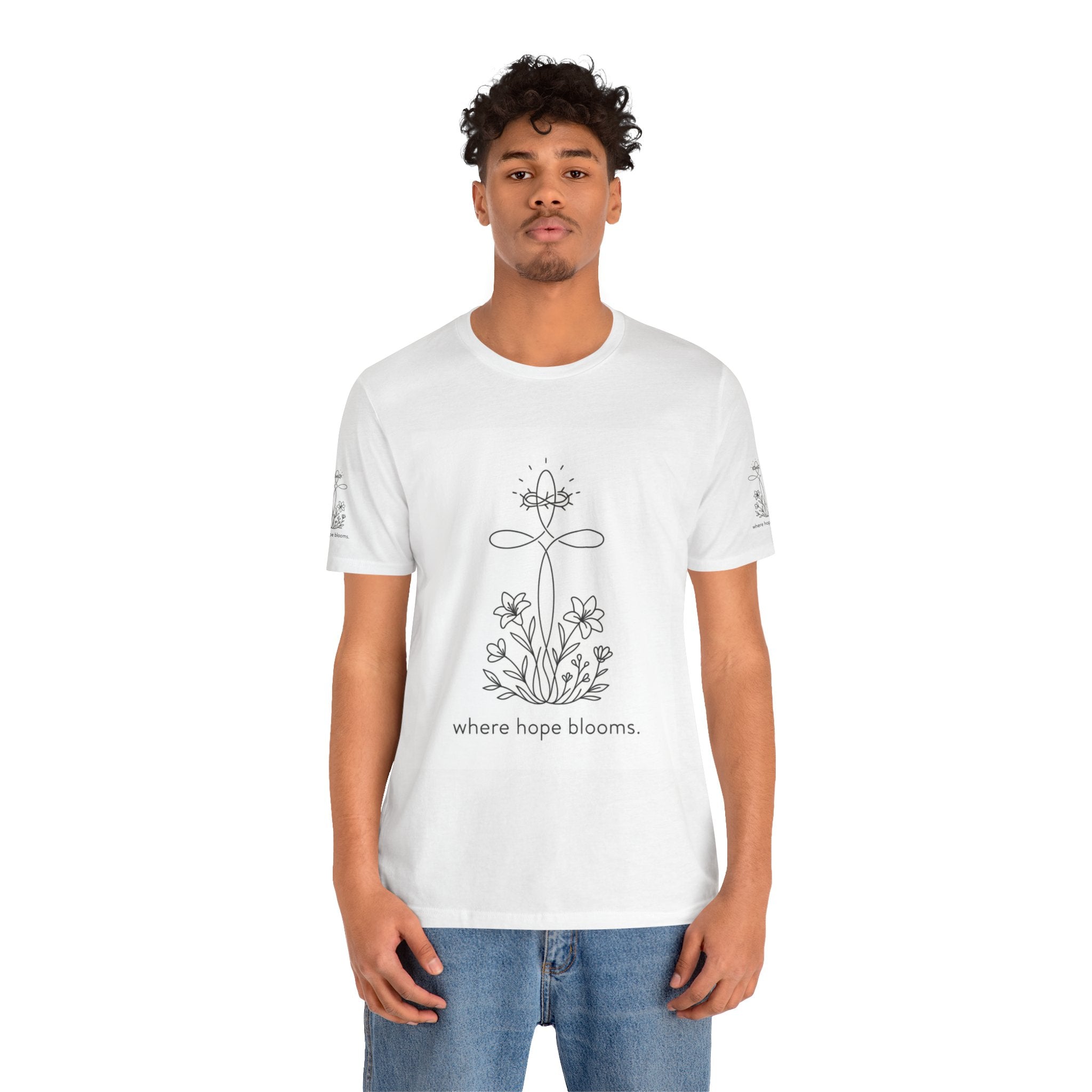 Where Hope Blooms Floral Cross T-Shirt
