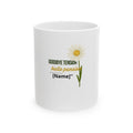 Retirement Mug — “Goodbye Tension Hello Pension” Personalized Daisy Coffee Cup